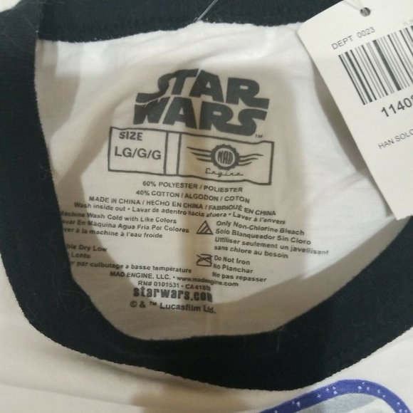 Disney Star Wars Han Solo Chewbacca  T-Shirt Large NWT - Picture 3 of 3